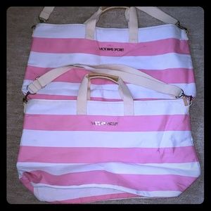 Victoria's Secret 5 piece stripe travel set